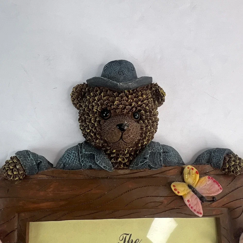 3.5x5 Bear Picture Frame Teddy Bear Rose Ladybug Butterfly Resin Cottagecore